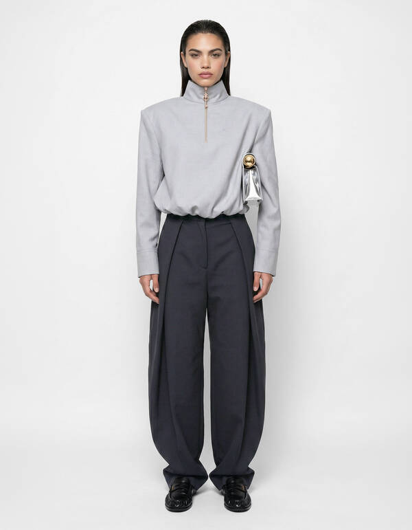 Extreme Pleat Barrel Fit Pantalon Zwart SHOEBY WOMEN