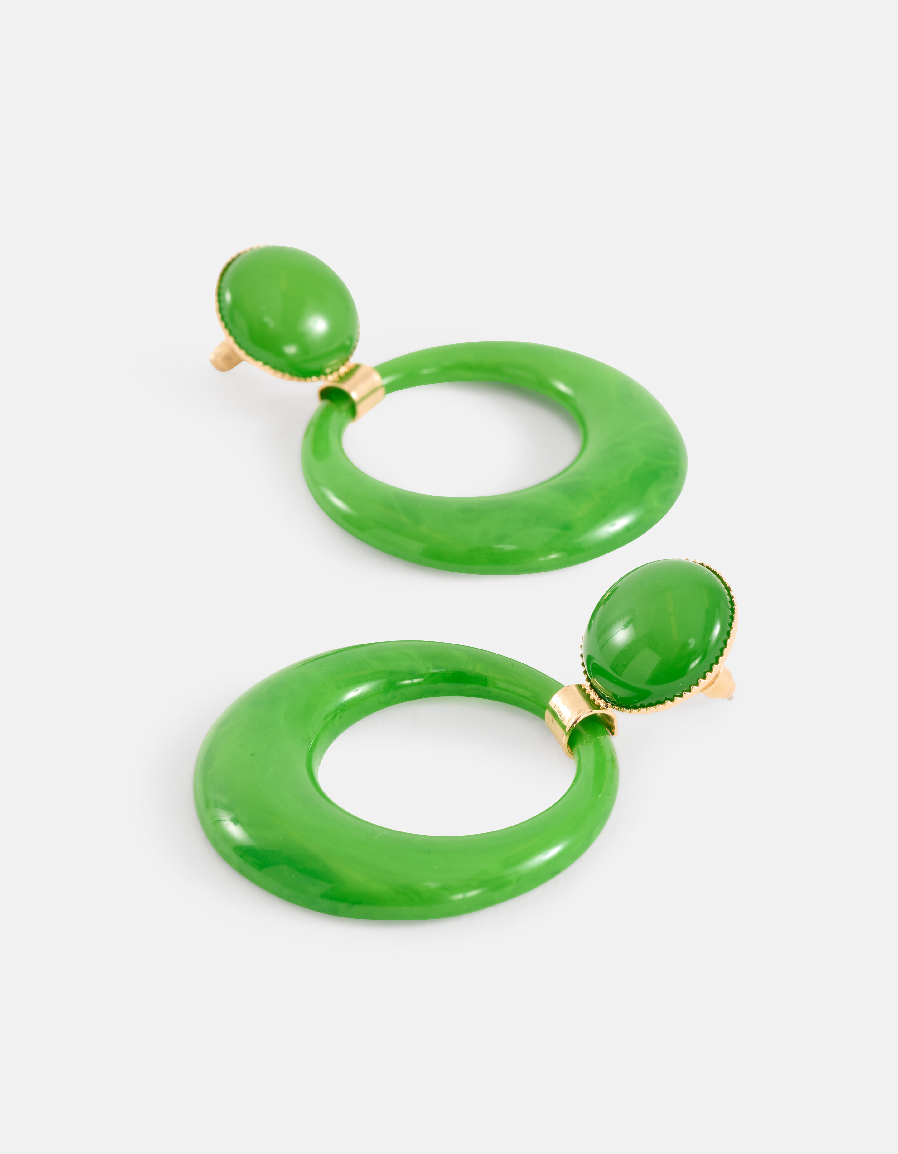 Ronde Oorbellen Groen SHOEBY ACCESSOIRES