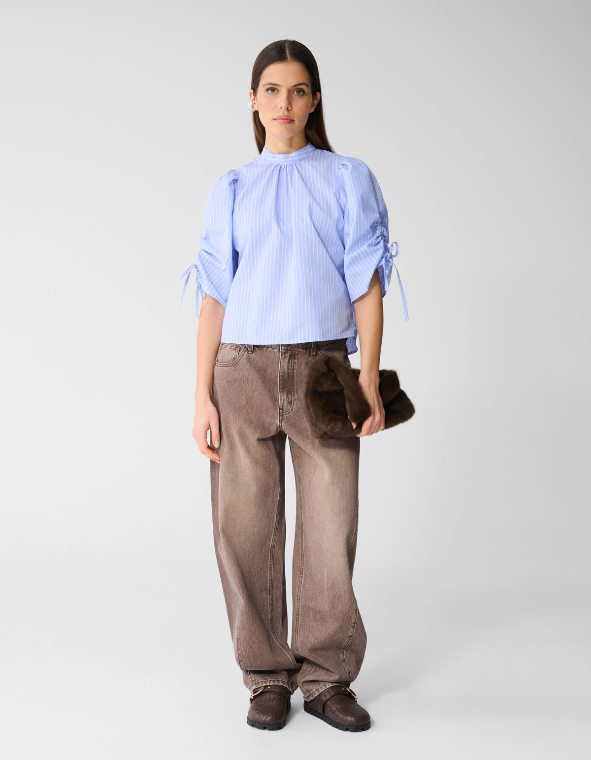Pinstripe Blouse Blauw SHOEBY WOMEN