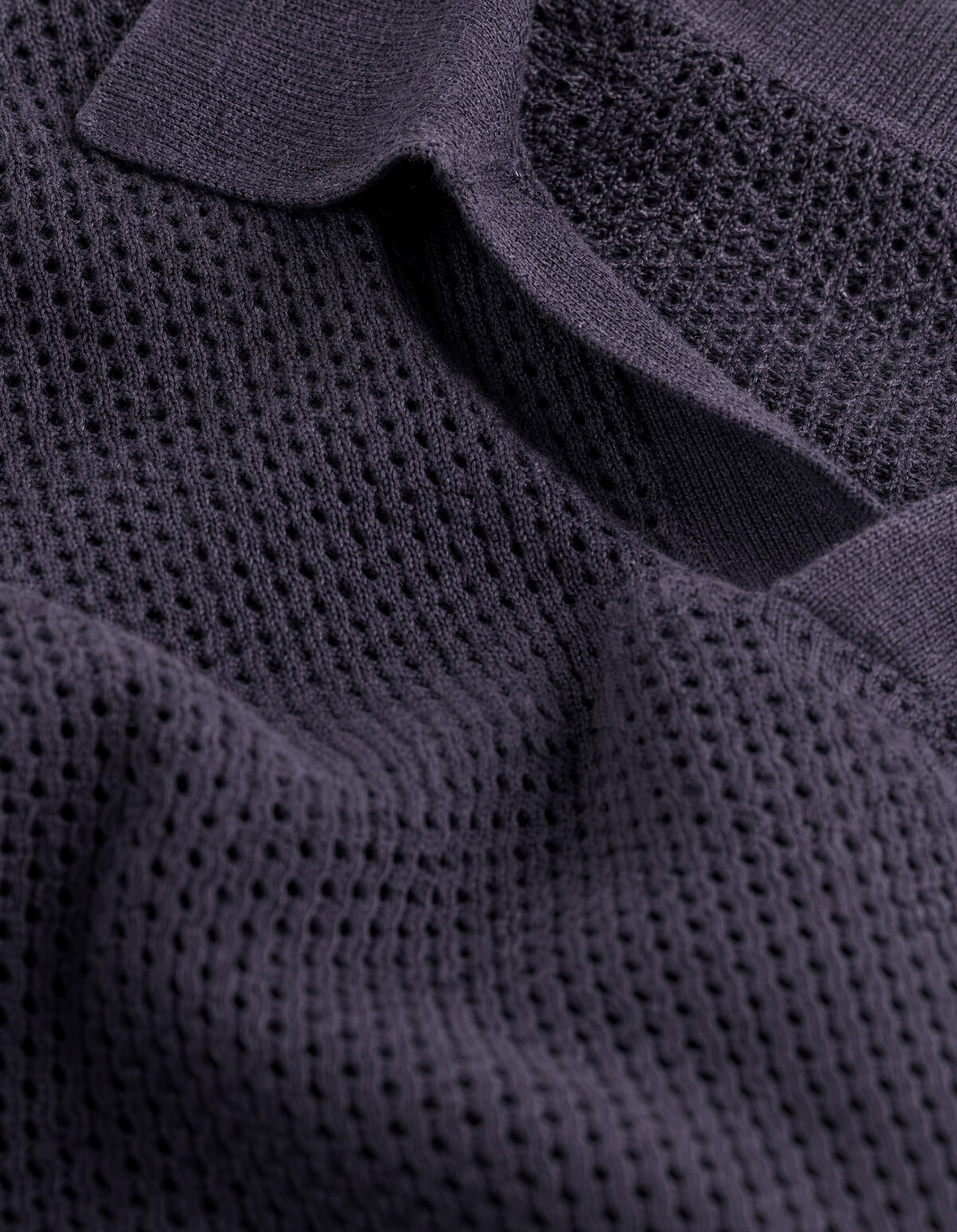 Longsleeve Knit Polo Donkerpaars SHOEBY MEN