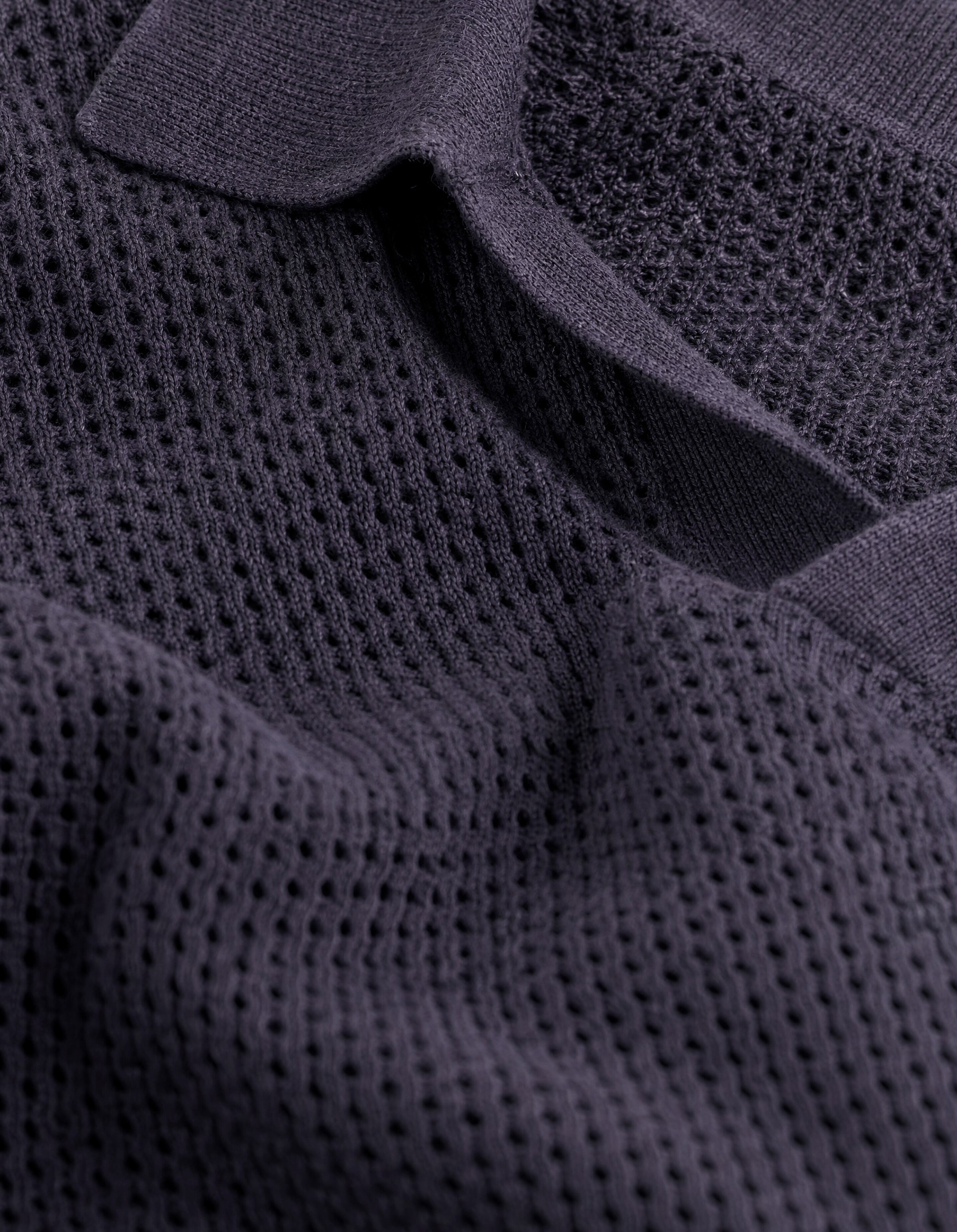 Longsleeve Knit Polo Donkerpaars SHOEBY MEN