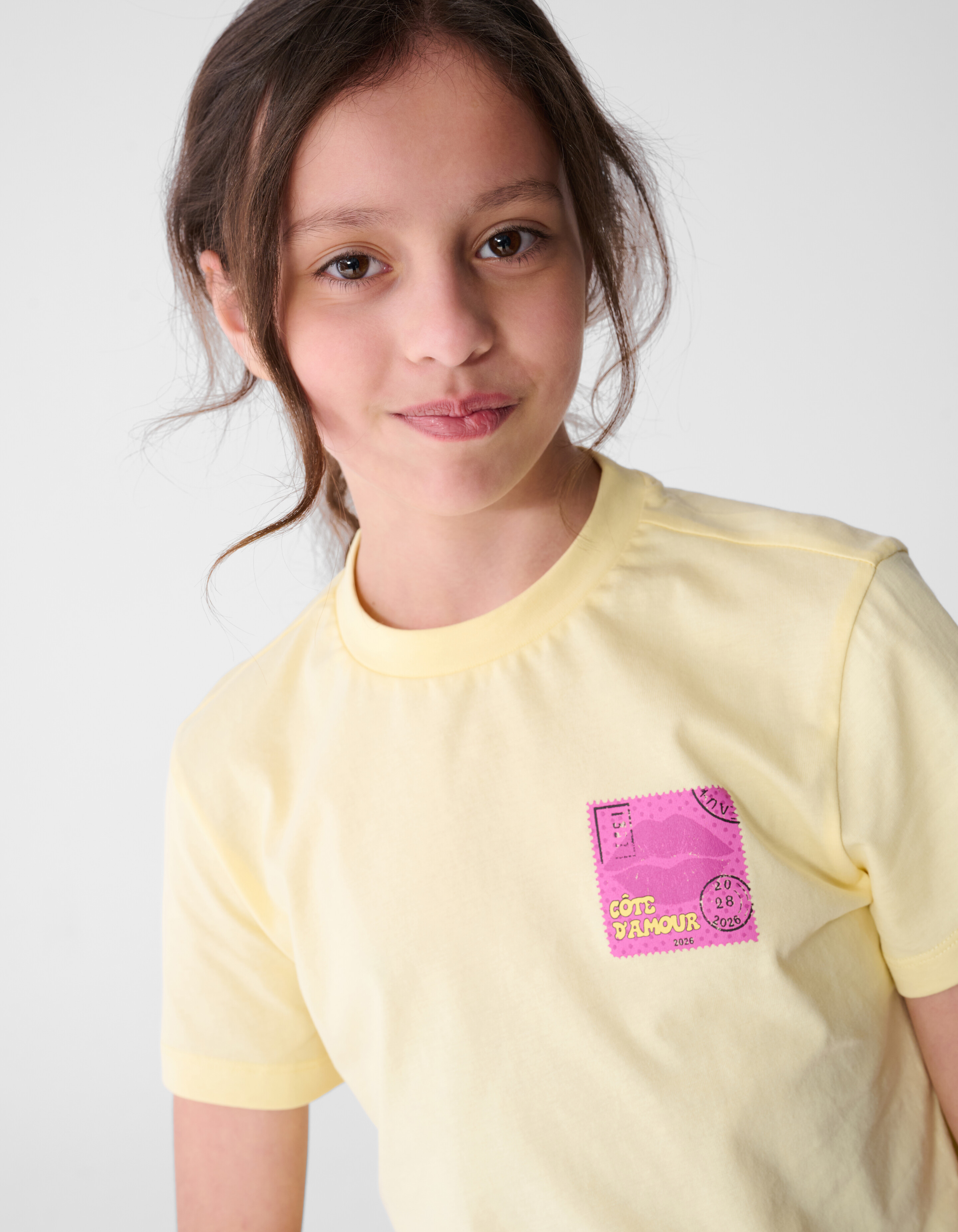 Poststamp Artwork T-shirt Lichtgeel SHOEBY GIRLS