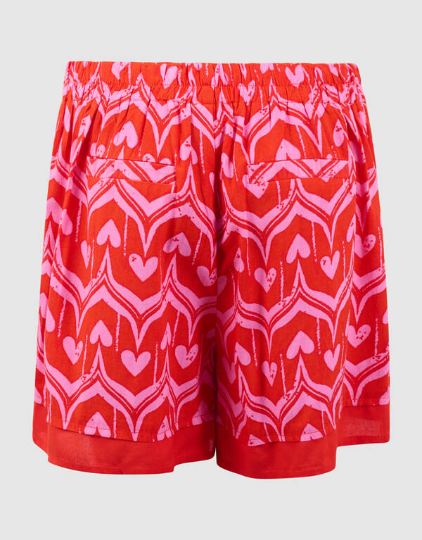 Heart Print Skort Roze/Rood SHOEBY GIRLS