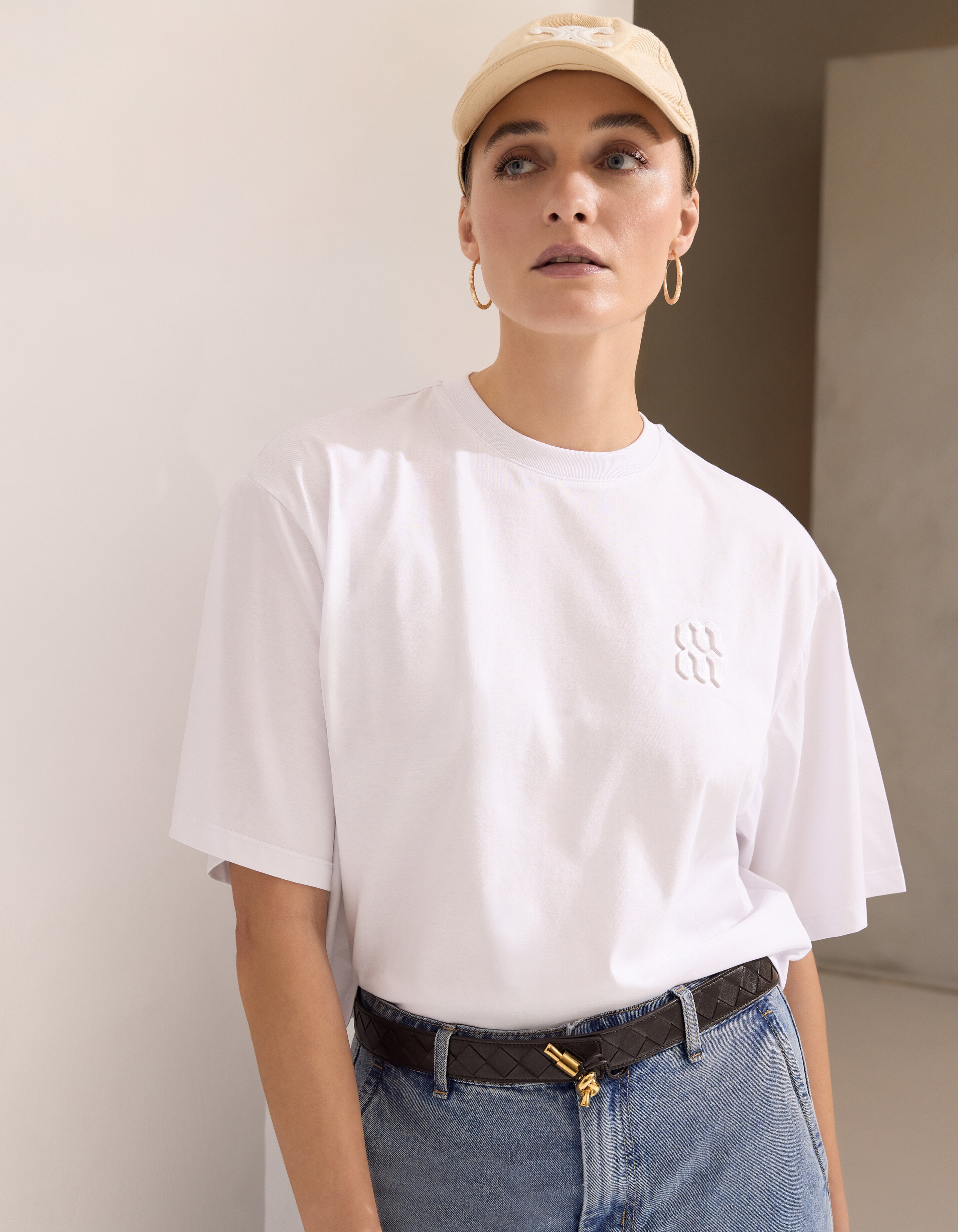 Oversized Logo T-shirt Wit By Mieke SHOEBY WOMEN