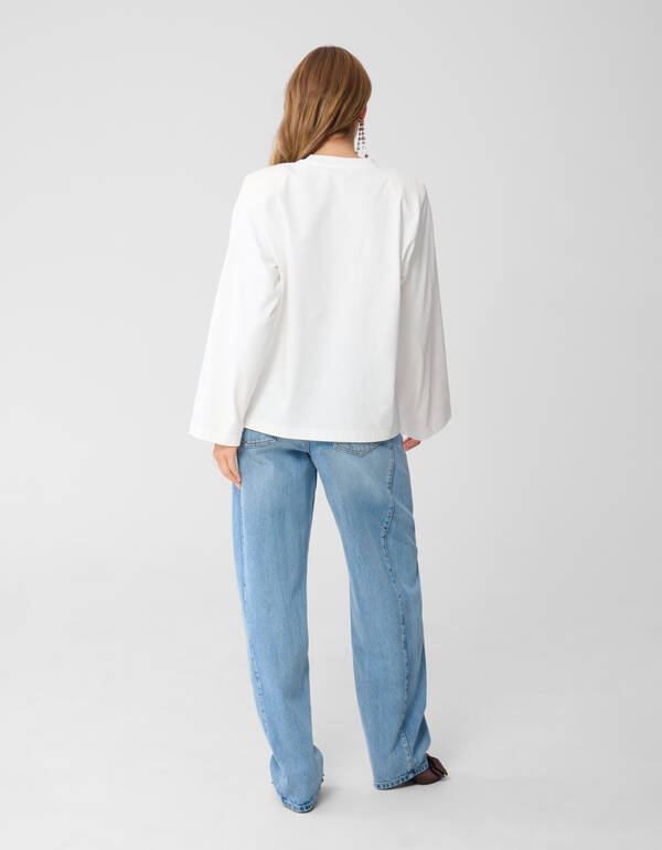 Oversized Longsleeve T-shirt Wit By Monica SHOEBY WOMEN