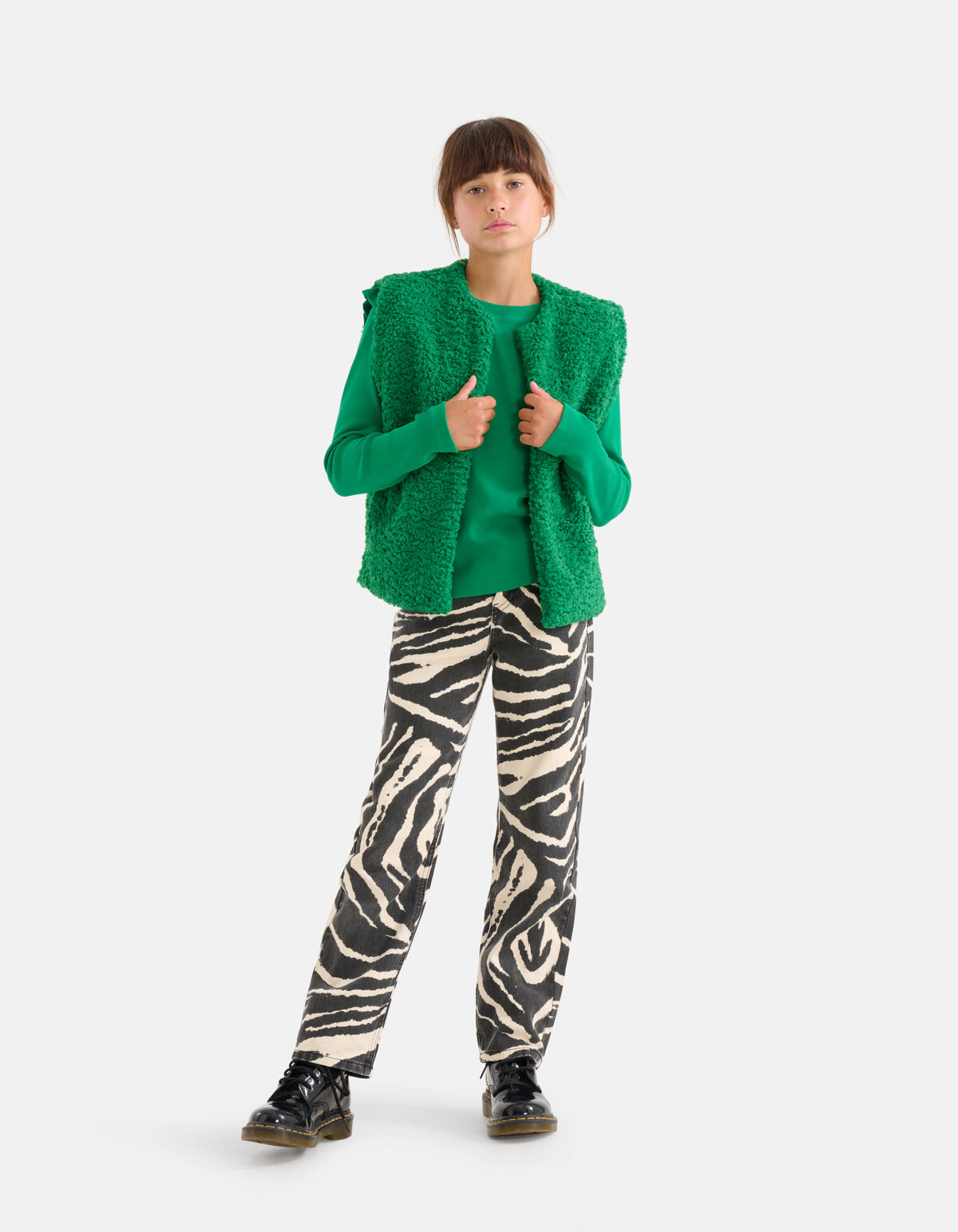 Printed Straight Denim Jeans Zwart SHOEBY GIRLS