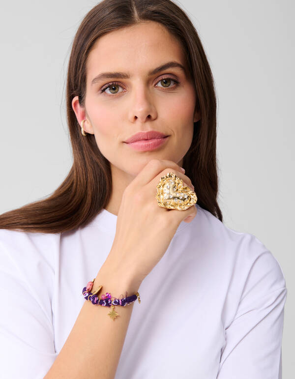 Puffed Heart Ring Goud SHOEBY ACCESSOIRES