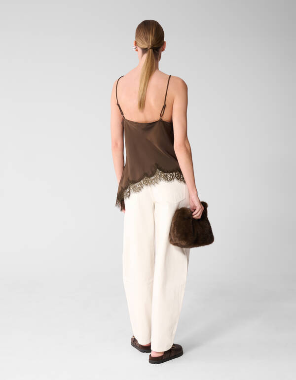 Kanten Asymmetrische Top Bruin SHOEBY WOMEN