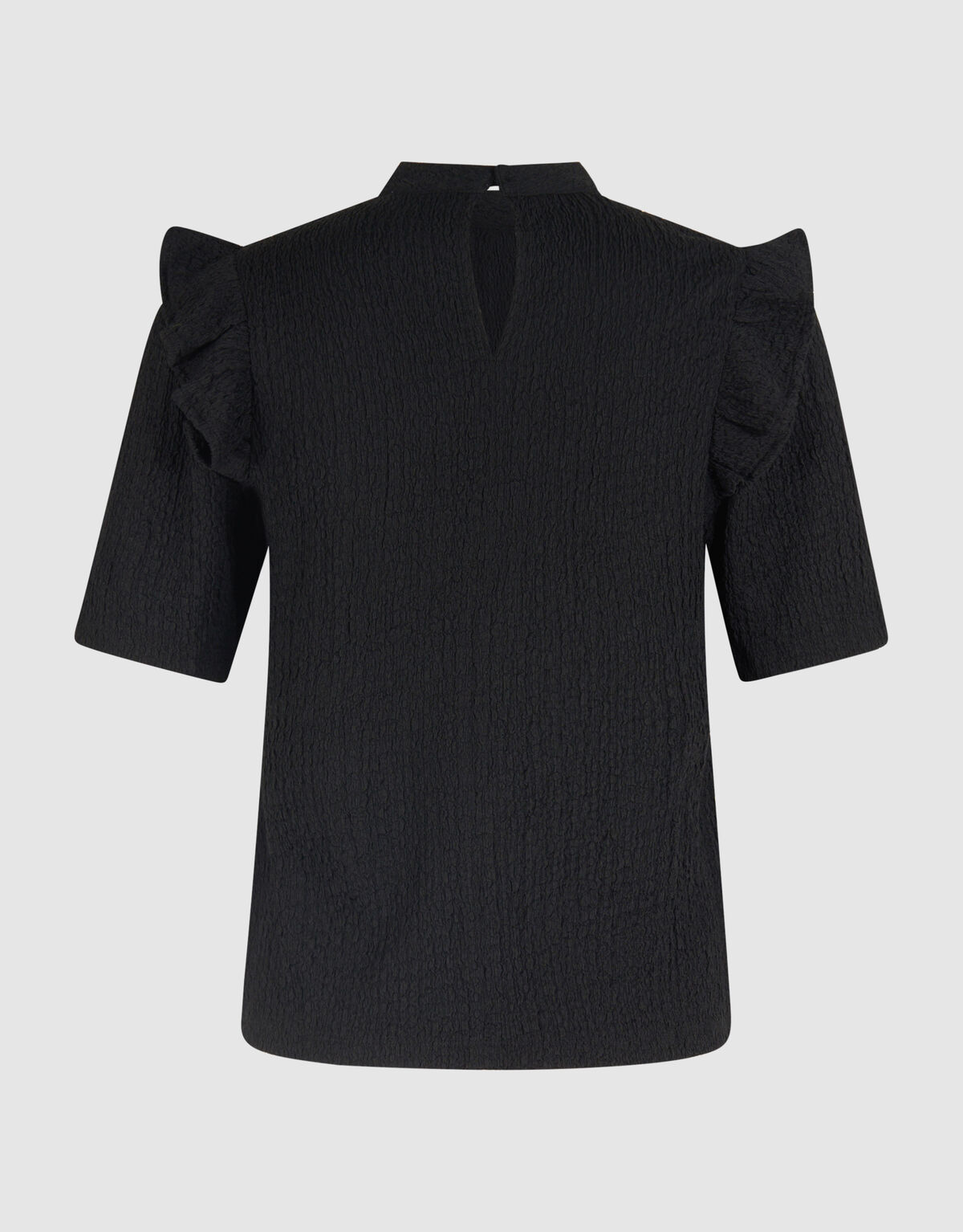 Crinkle Ruffle Top Zwart SHOEBY WOMEN
