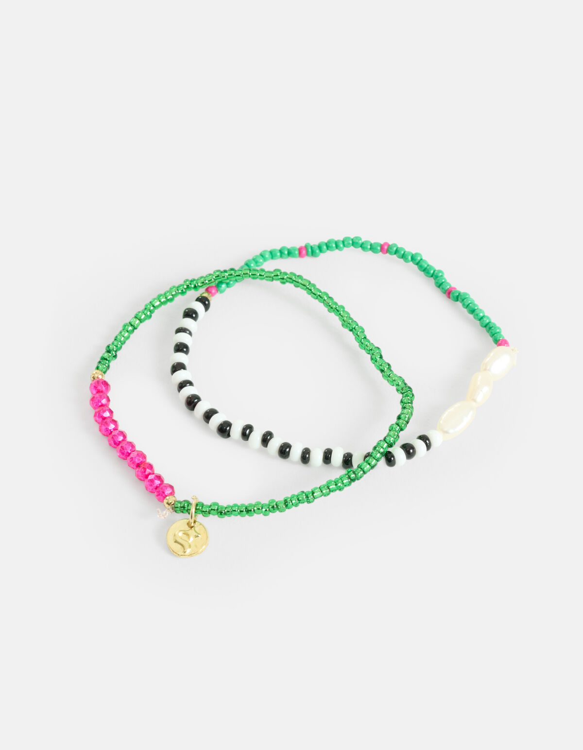 Beaded Parel Armbanden Set Groen SHOEBY ACCESSOIRES