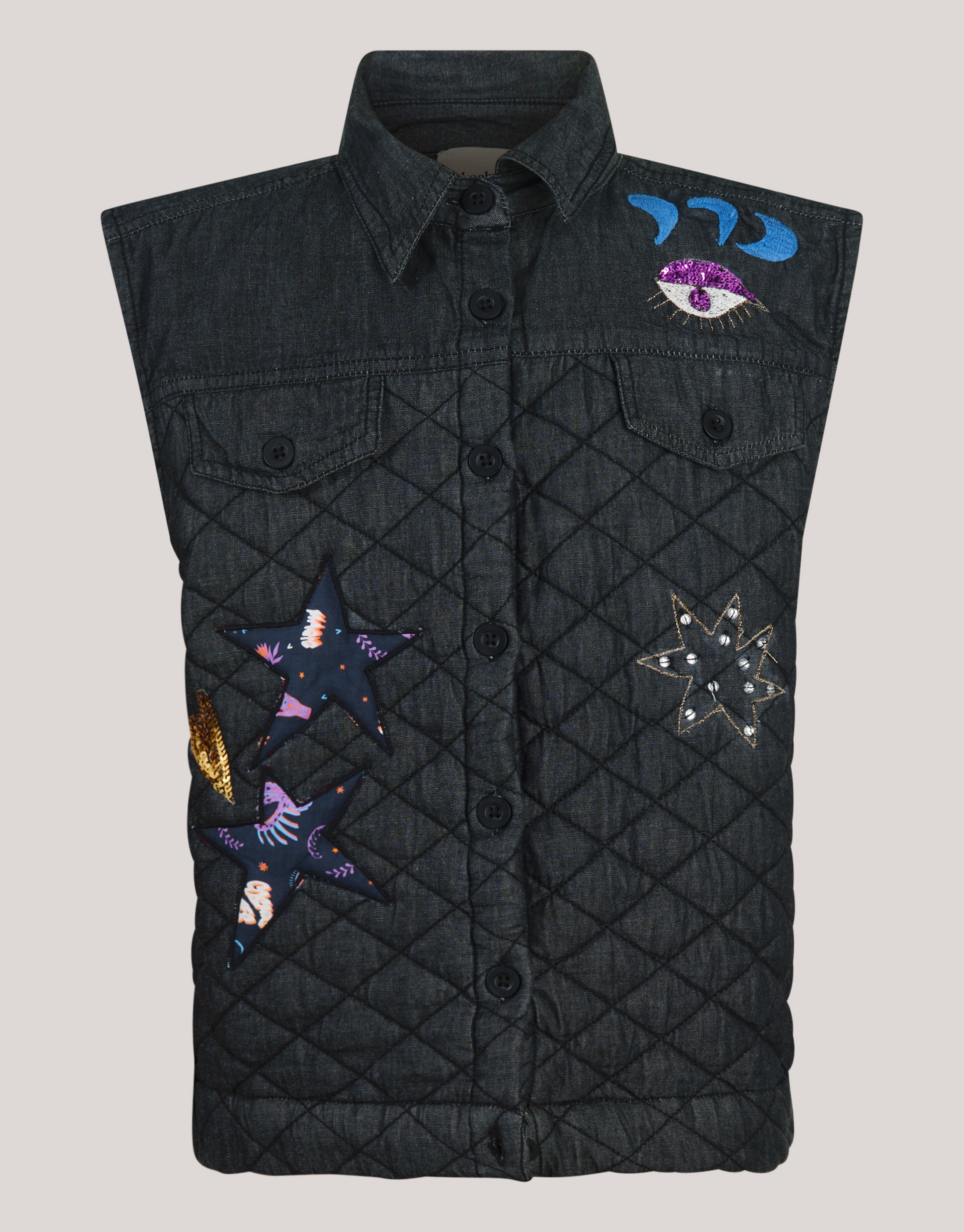 Quilted Gilet Donkergrijs SHOEBY GIRLS