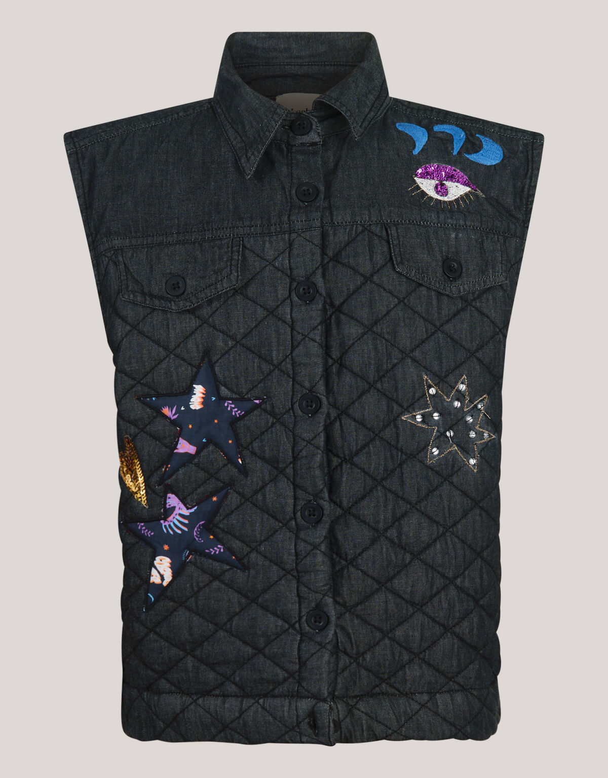 Quilted Gilet Donkergrijs SHOEBY GIRLS