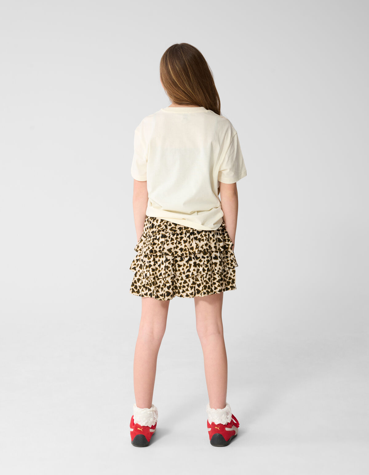 Heart Leopard Mini Rok Lichtbruin SHOEBY GIRLS
