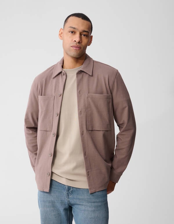 Structuur Overshirt Lichtbruin SHOEBY MEN