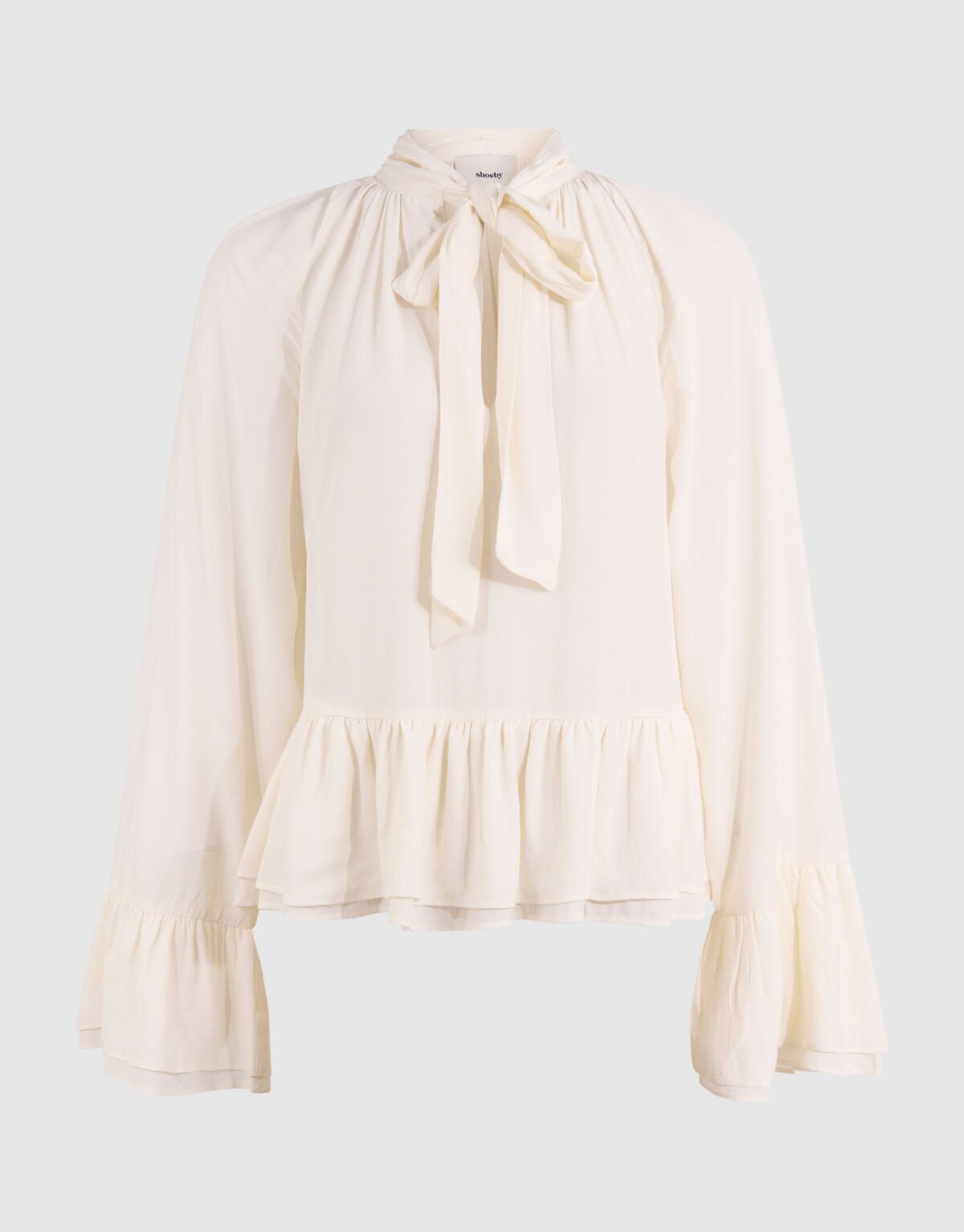 Volant Blouse Gebroken Wit SHOEBY WOMEN