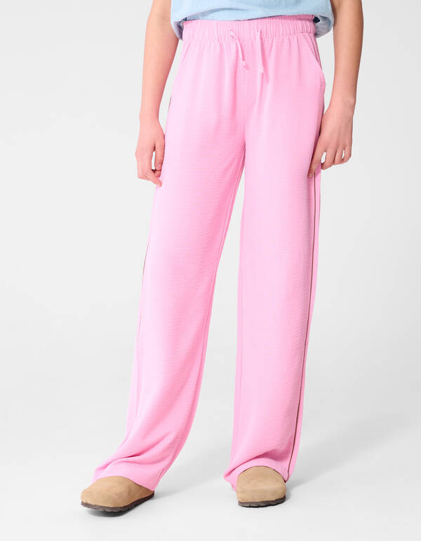 Piping Wide Leg Fit Broek Lichtroze SHOEBY GIRLS