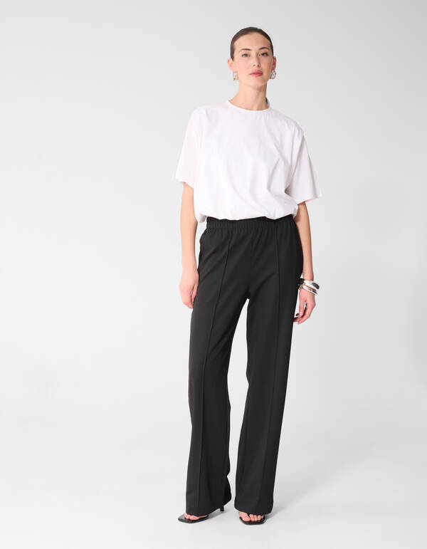 Basis Wide Leg Broek Zwart SHOEBY WOMEN
