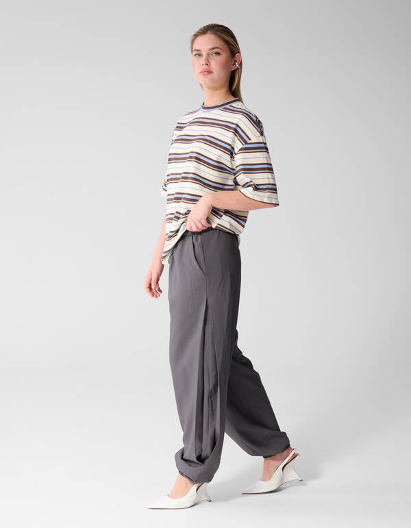 Pleat Balloon Fit Broek Grijs SHOEBY WOMEN