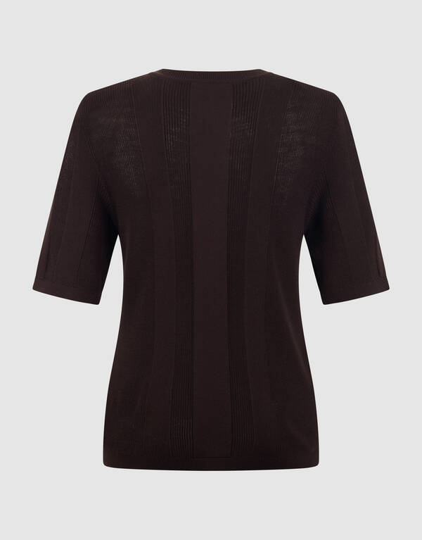 Gebreide Rib Top Donkerbruin By Mieke SHOEBY WOMEN