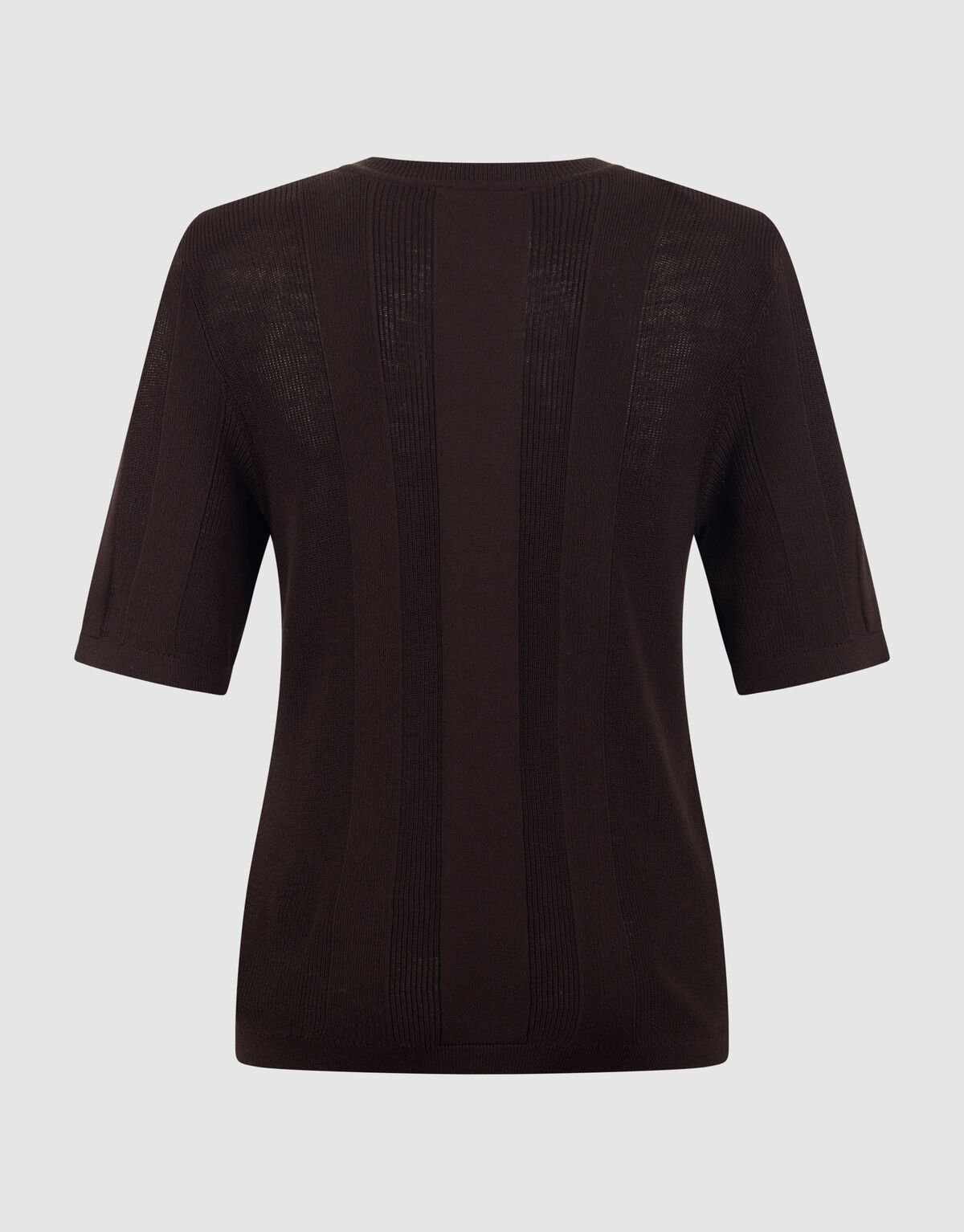 Gebreide Rib Top Donkerbruin By Mieke SHOEBY WOMEN