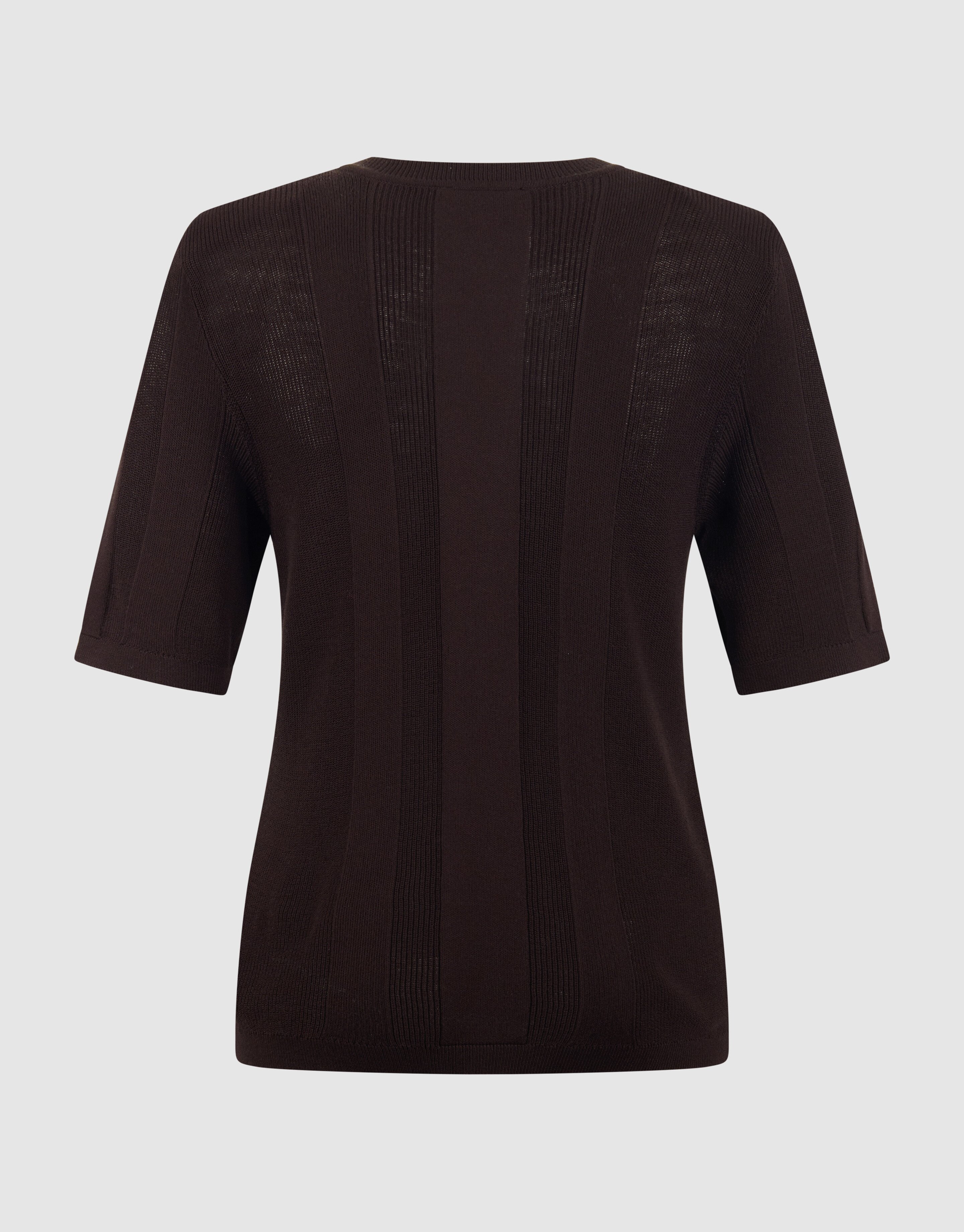 Gebreide Rib Top Donkerbruin By Mieke SHOEBY WOMEN