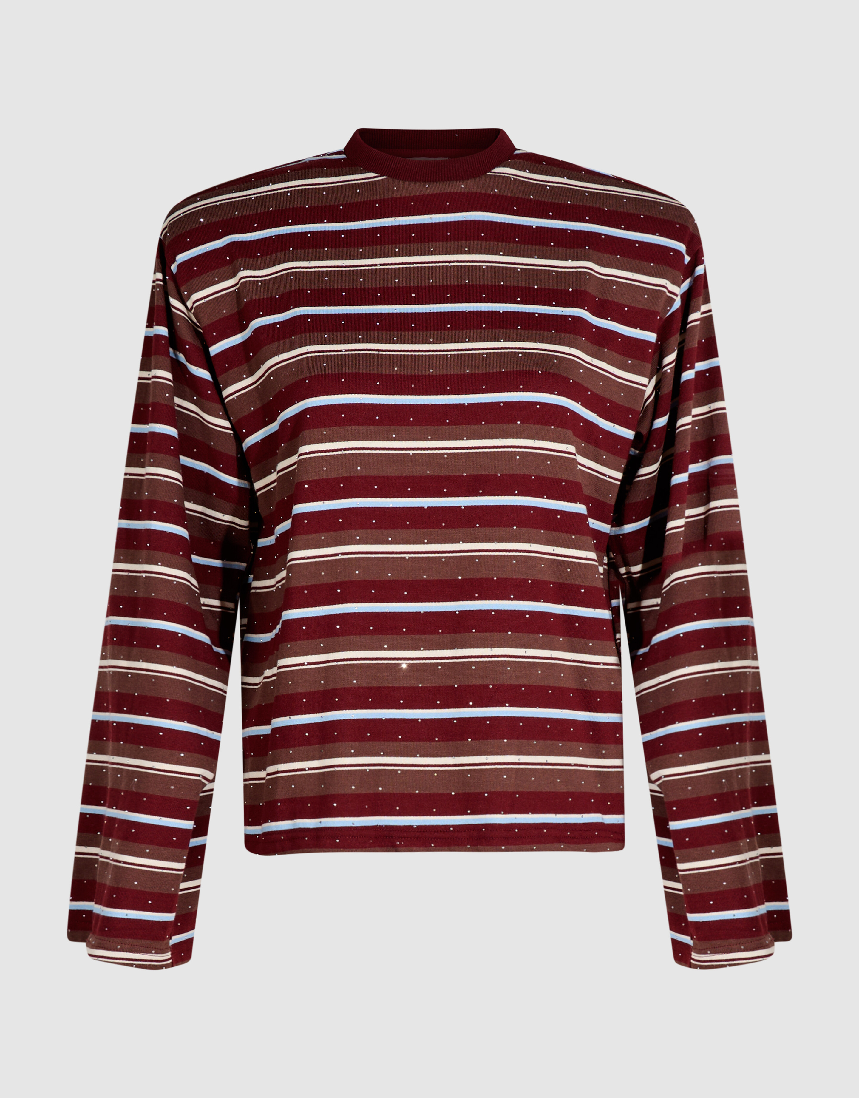 Embellished Gestreepte Longsleeve Donkerrood SHOEBY WOMEN