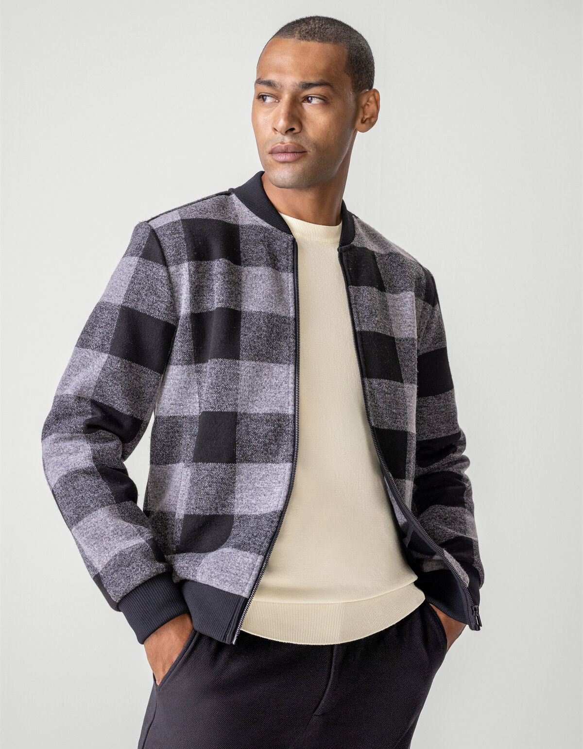 Ruiten Bomber Jack Grijs SHOEBY MEN