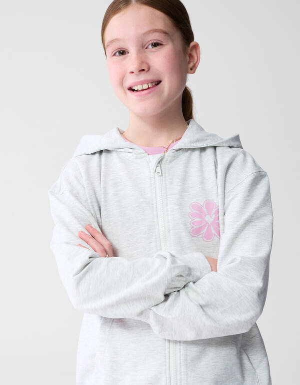 Bloem Artwork Vest Lichtgrijs SHOEBY GIRLS