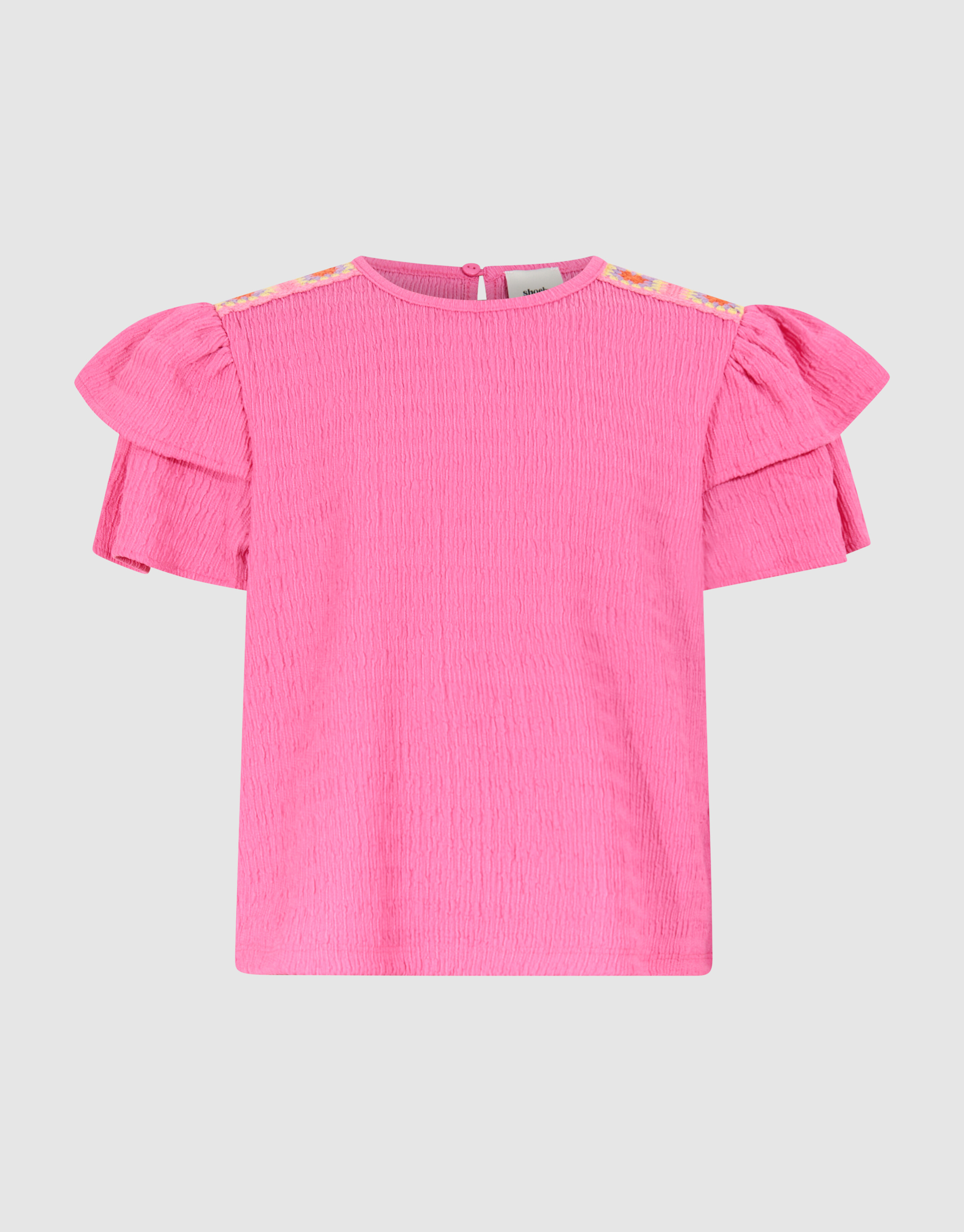 Crochet Crinkle Top Roze SHOEBY GIRLS
