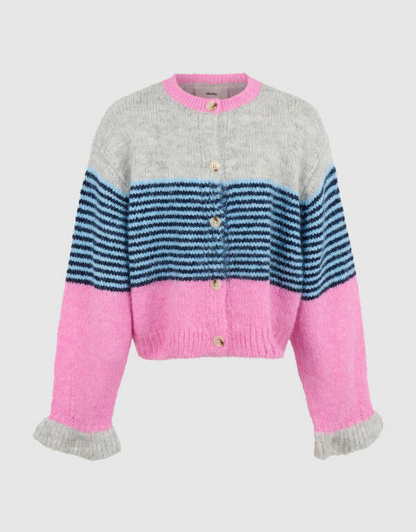 Fluffy Gestreept Vest Roze SHOEBY GIRLS