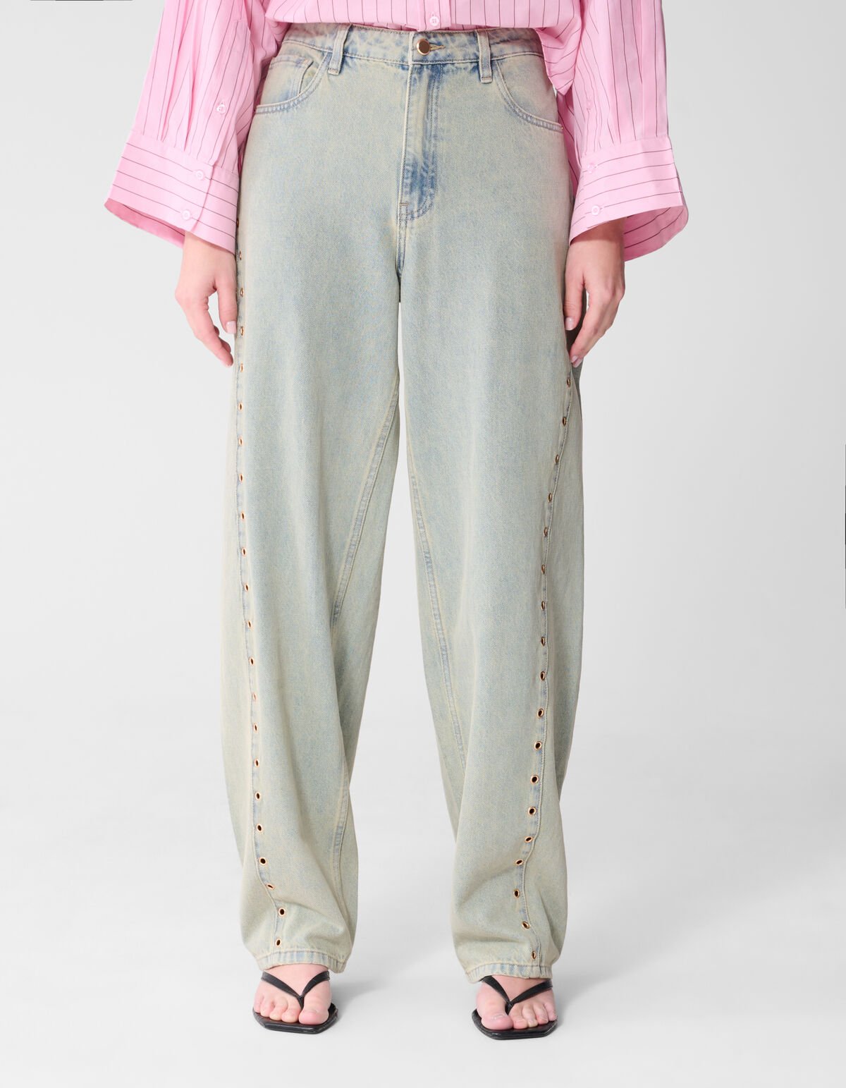 Eyelet Barrel Fit Jeans Bleached SHOEBY WOMEN