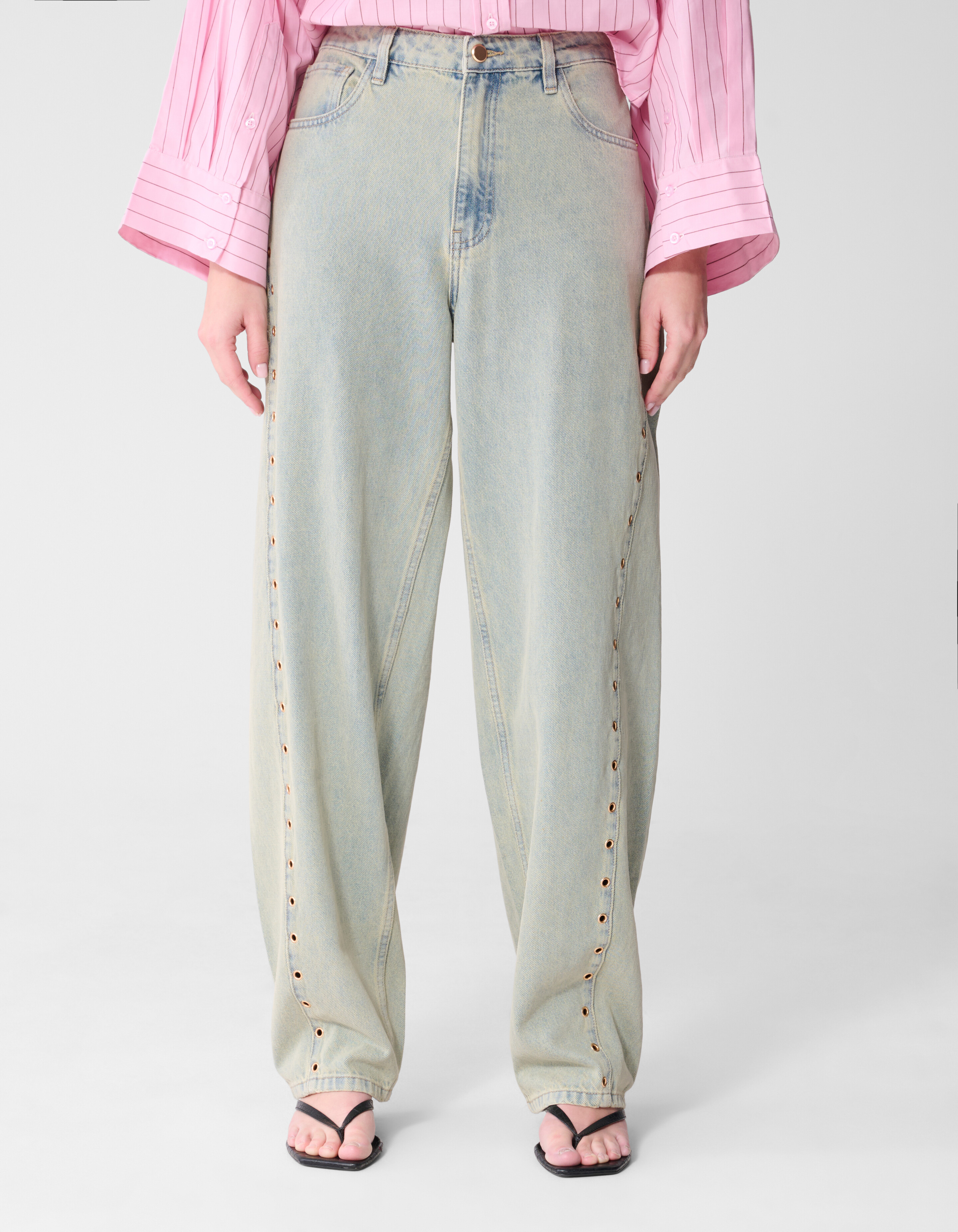 Eyelet Barrel Fit Jeans Bleached SHOEBY WOMEN