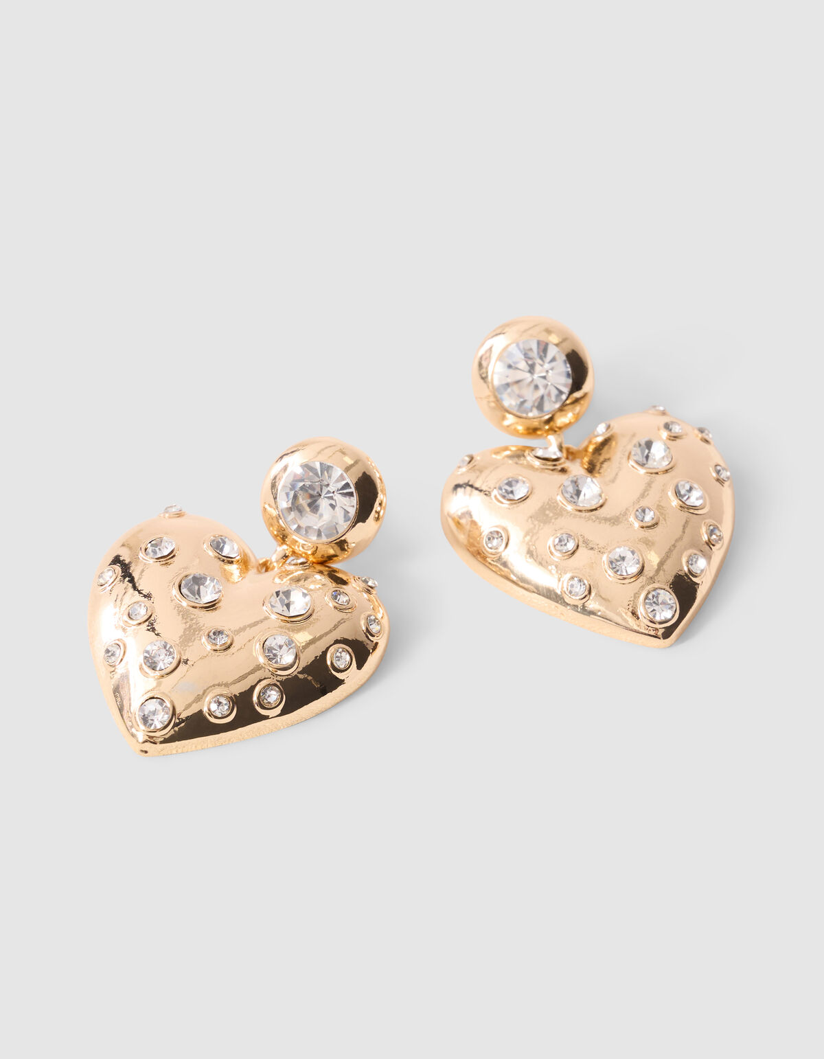 Strass Heart Oorbellen Goud SHOEBY ACCESSOIRES