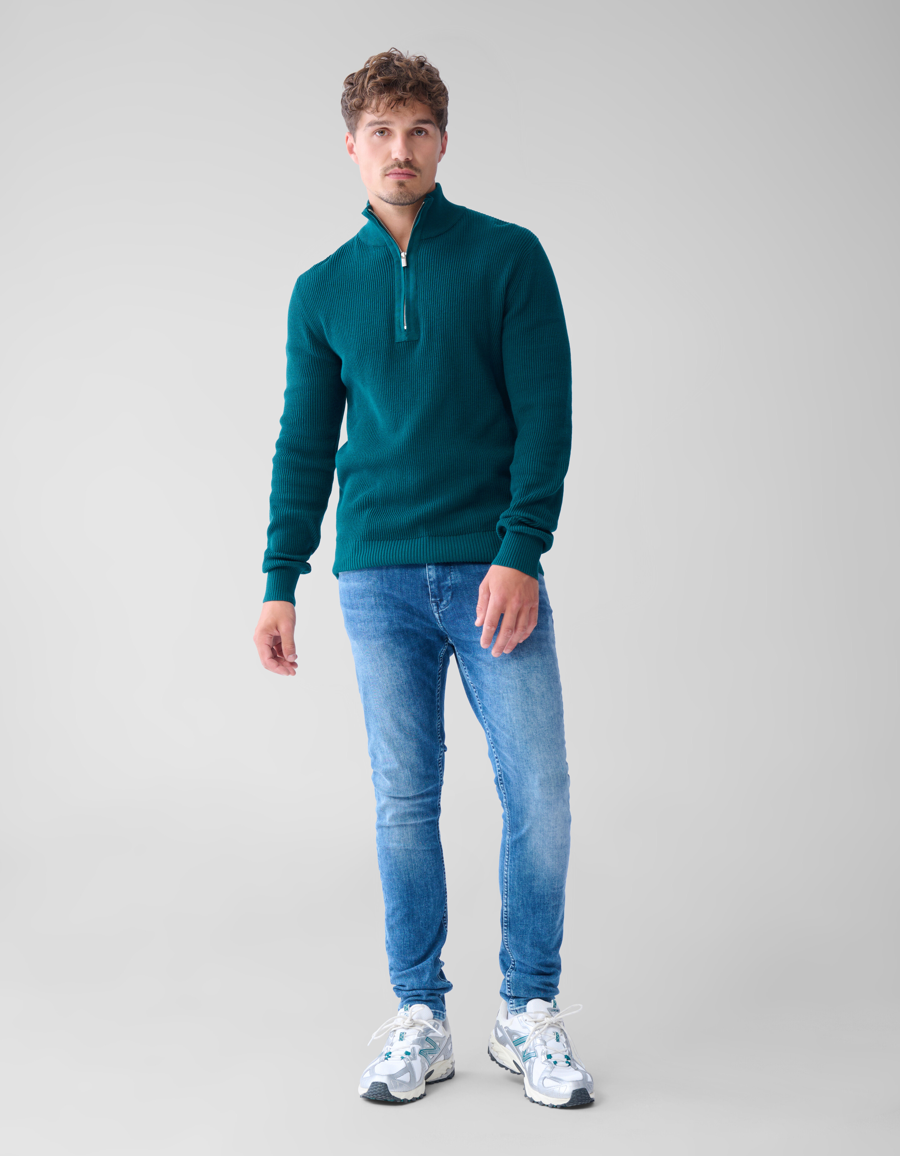 Zipper Trui Donkergroen SHOEBY MEN