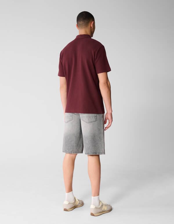 Waffle Polo Donkerrood SHOEBY MEN