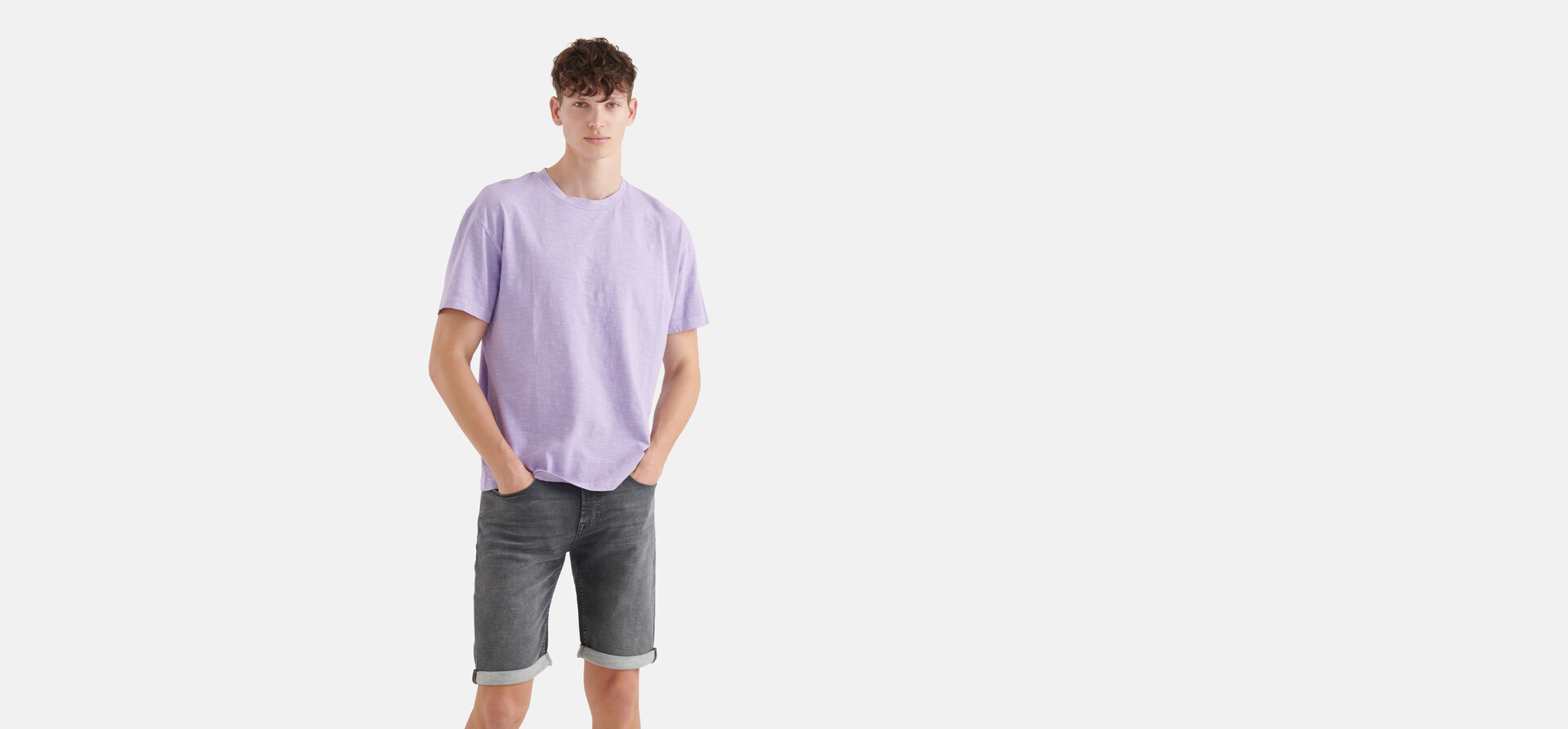 Jog Denim Short Donkergrijs Refill