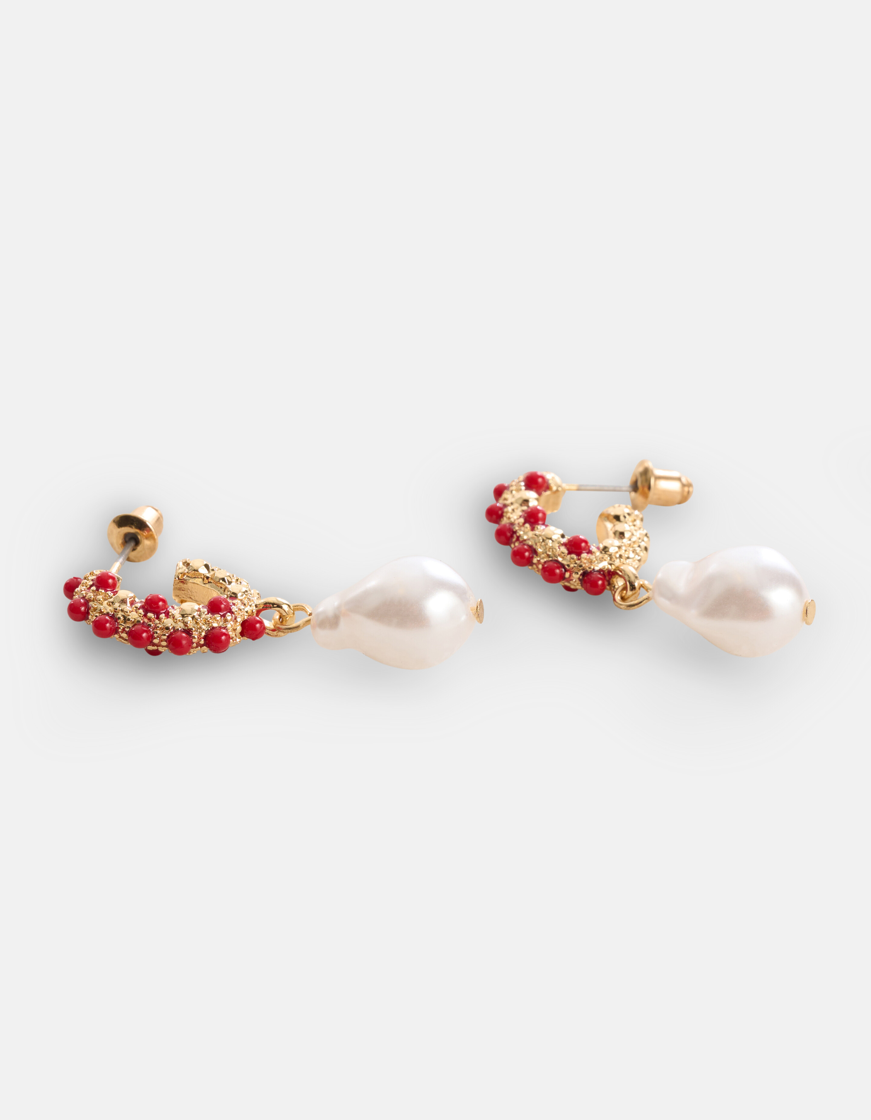 Beaded Parel Oorbellen Rood SHOEBY ACCESSOIRES