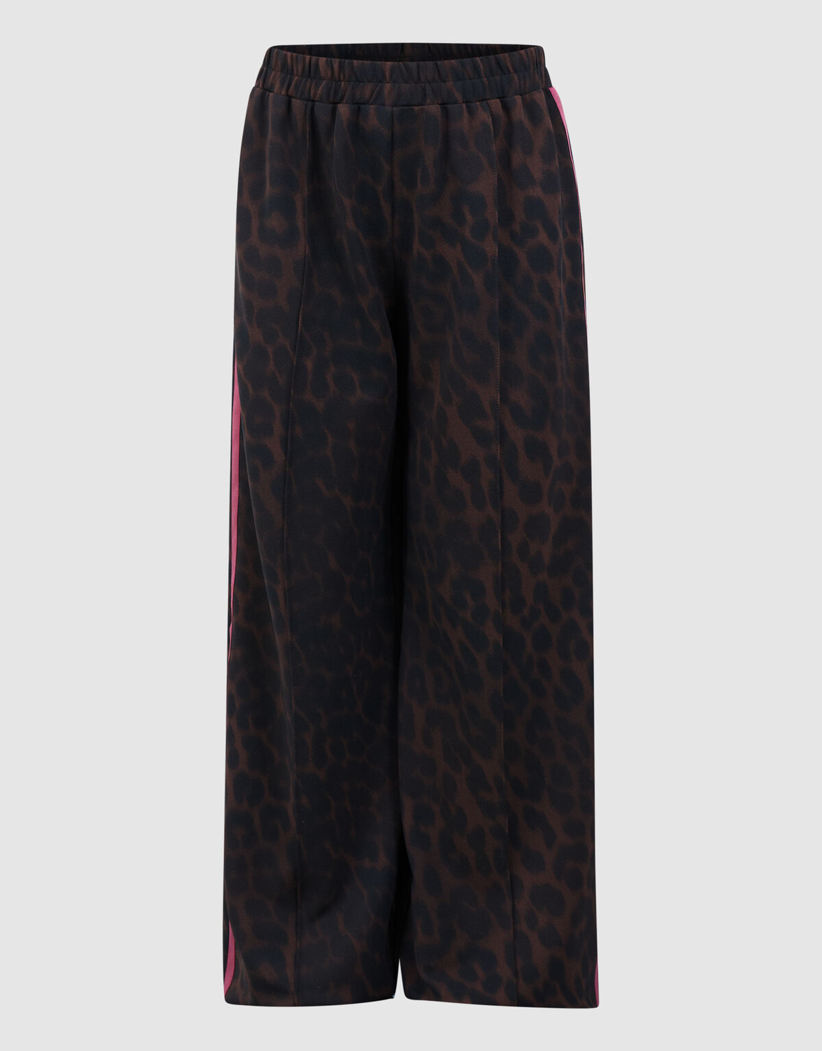 Leopard Stripe Wide Leg Fit Broek Donkerbruin SHOEBY GIRLS