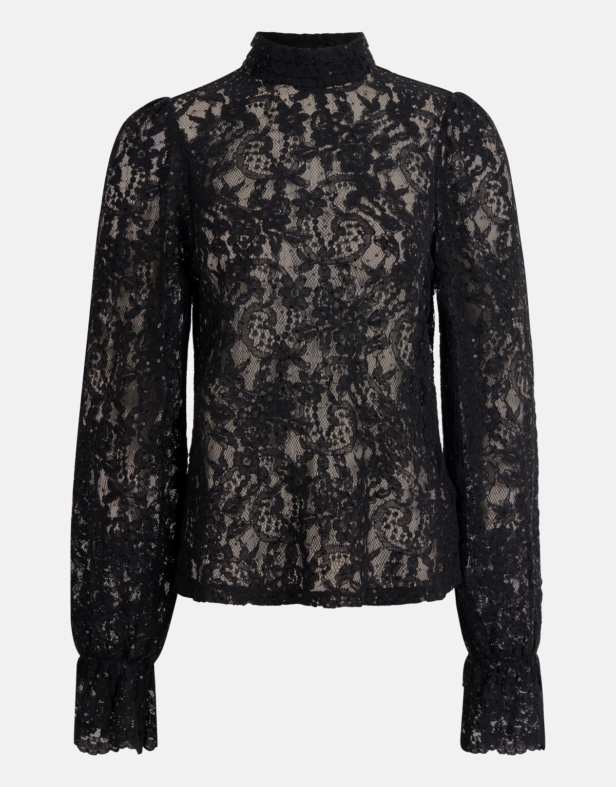 Kanten Pailletten Top Zwart By Fred SHOEBY WOMEN