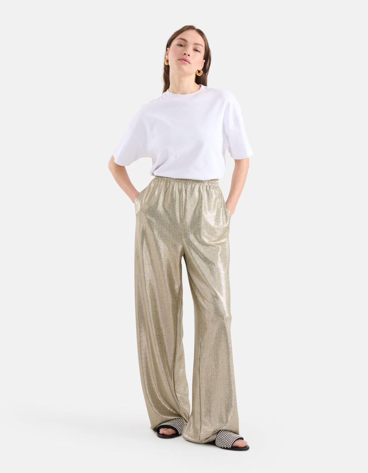 Coated Broek Zilver SHOEBY WOMEN