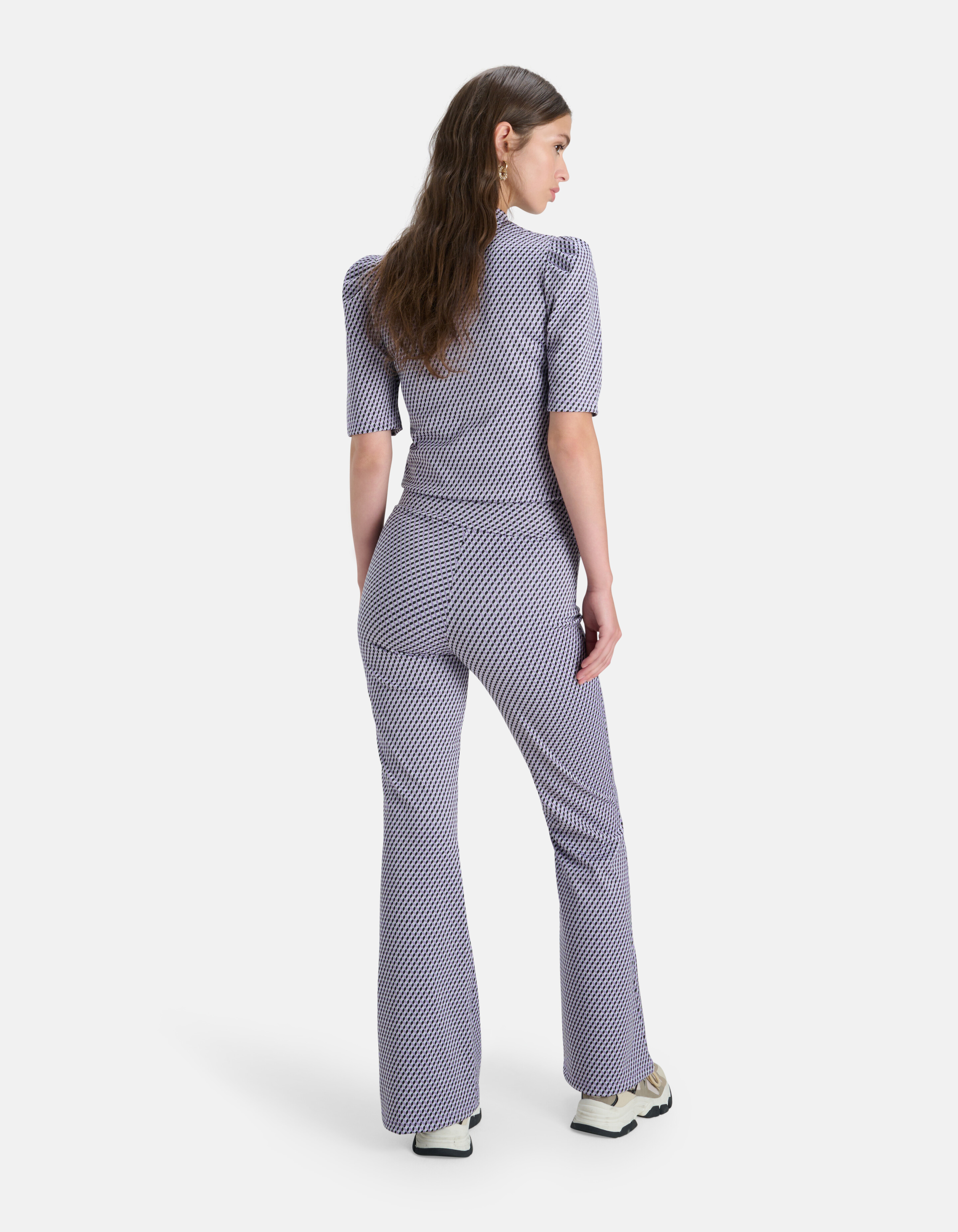 Grafische Flared Broek Paars SHOEBY WOMEN