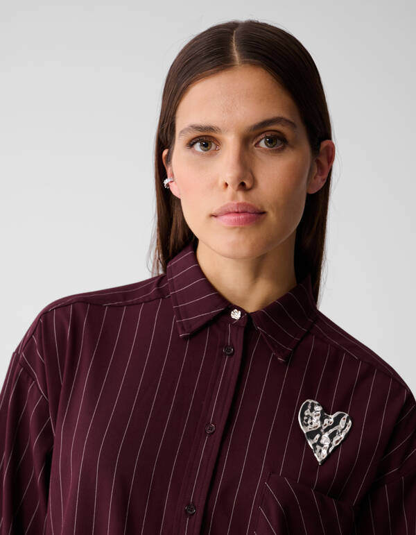 Big Hammerd Heart Broche Zilver SHOEBY ACCESSOIRES