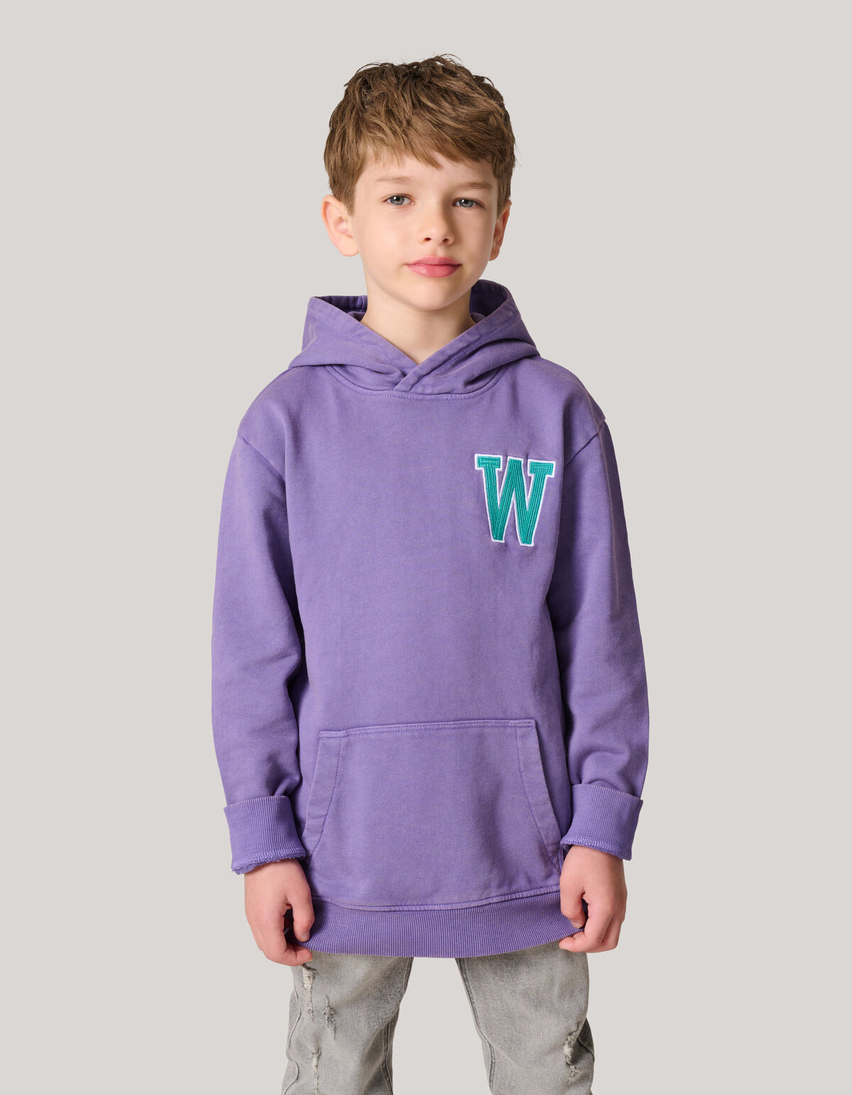 Washed Hoodie Paars SHOEBY BOYS