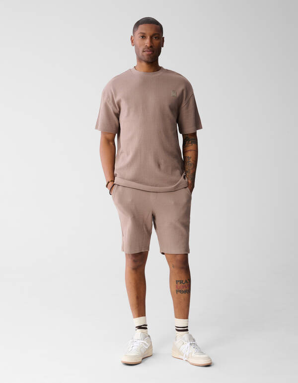Waffle Structuur Short Lichtbruin SHOEBY MEN