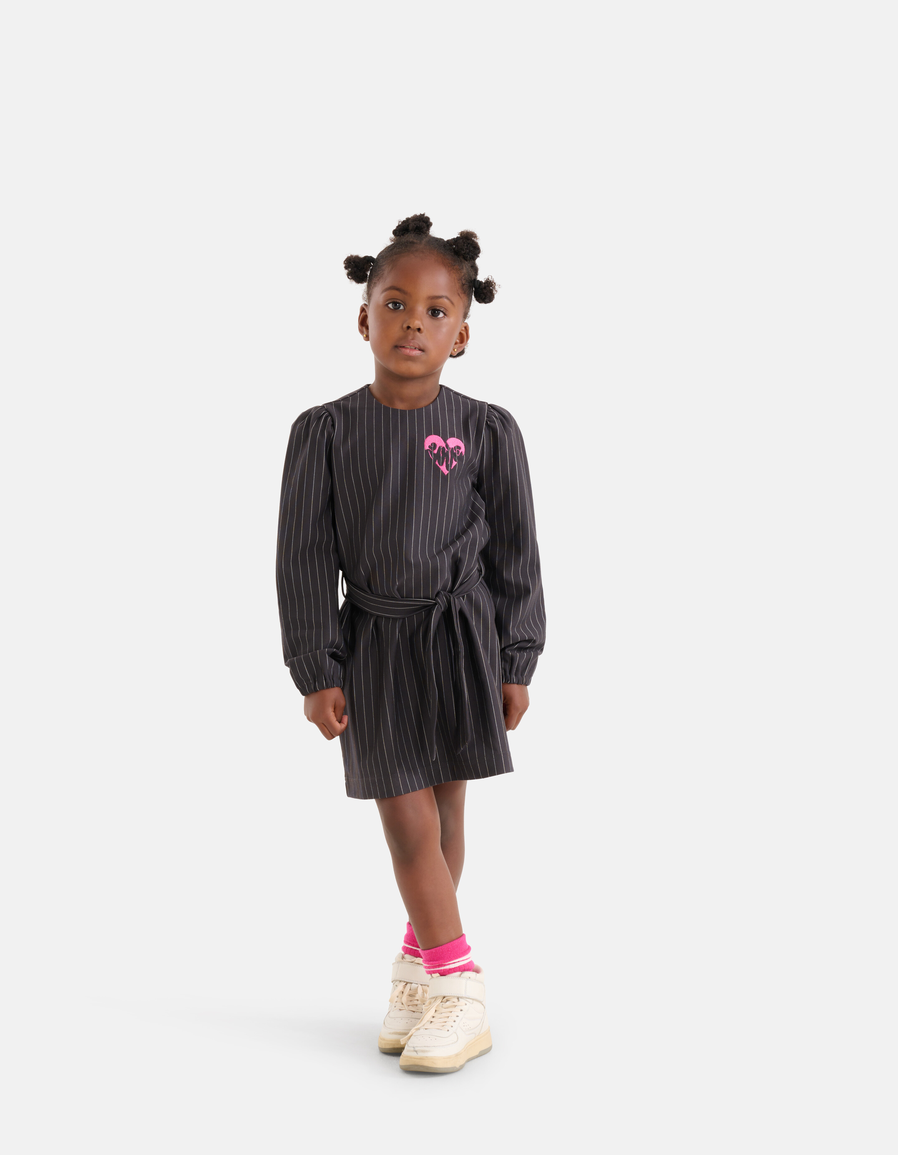Pinstripe Jurk Donkergrijs SHOEBY GIRLS