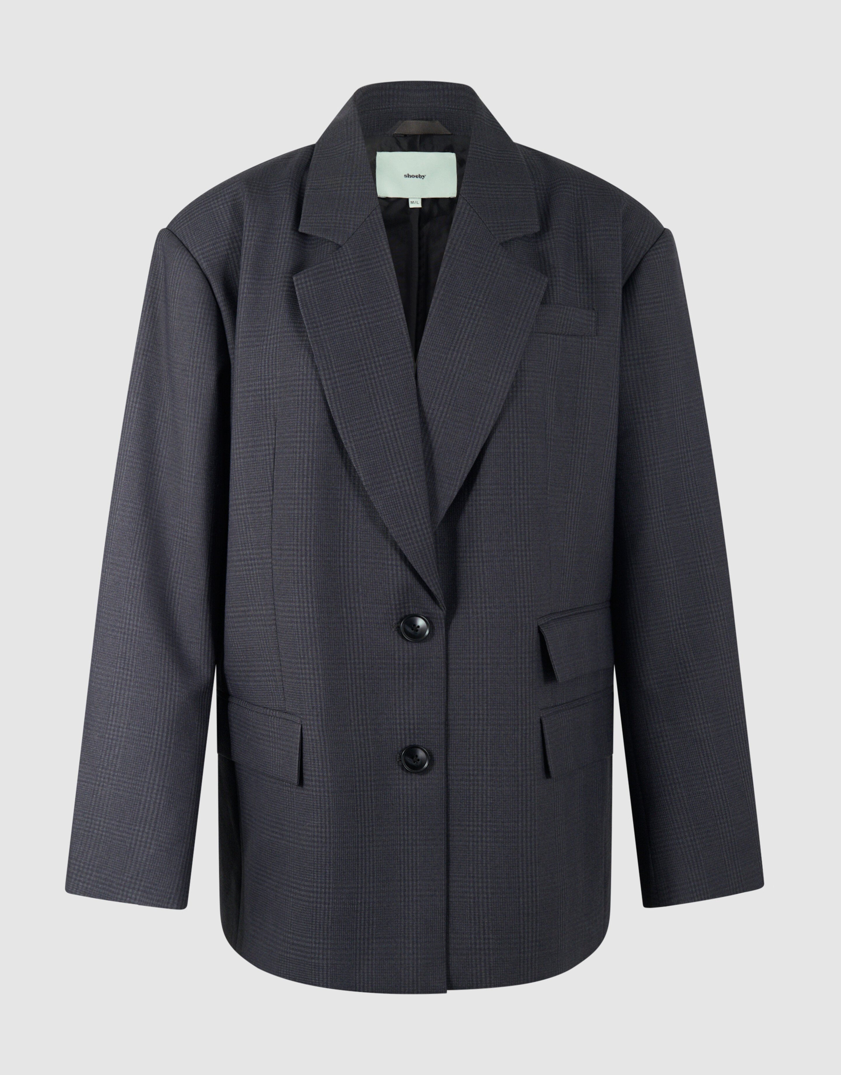Oversized Ruiten Blazer Donkergrijs SHOEBY WOMEN