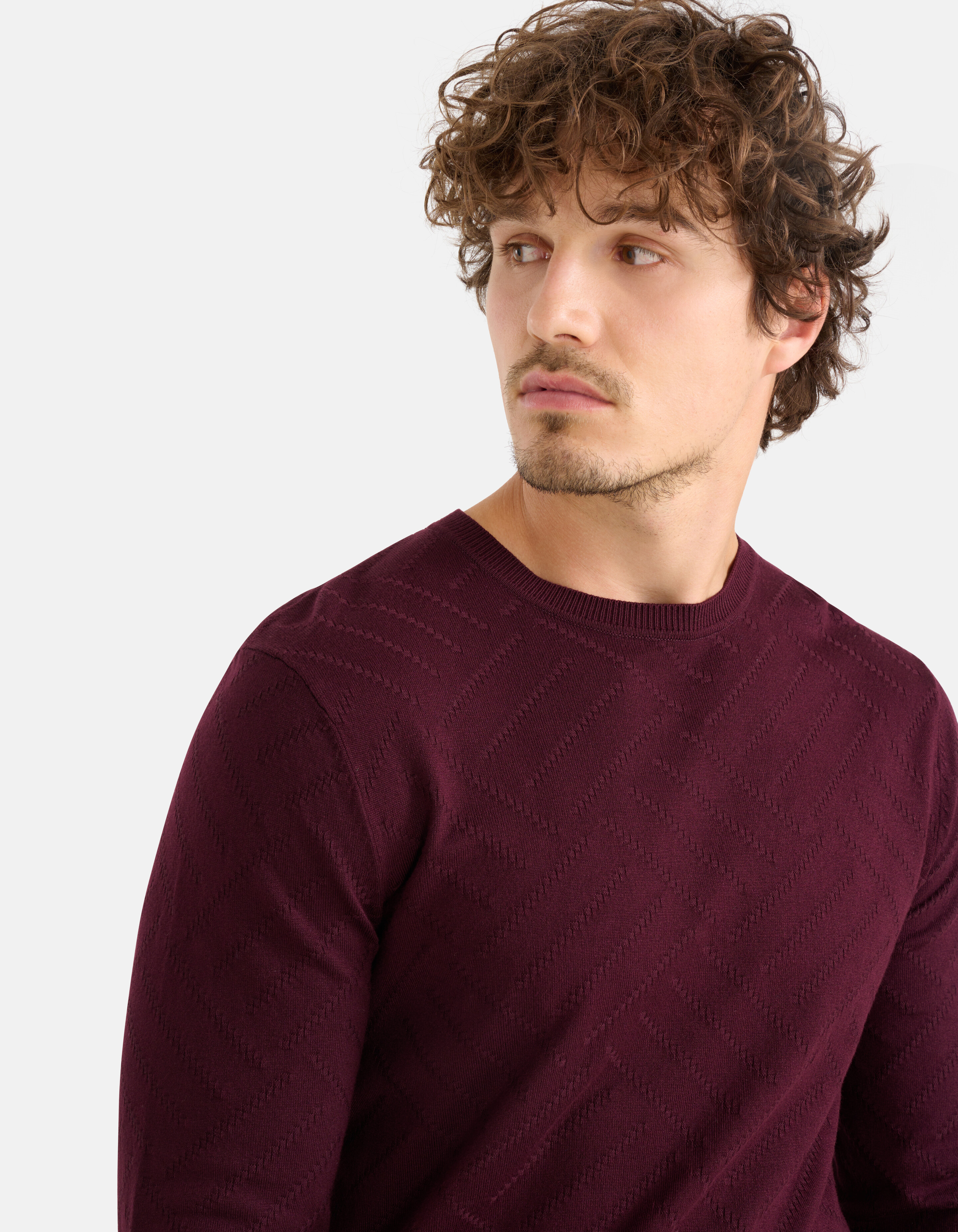 Diagonaal Trui Bordeaux SHOEBY MEN