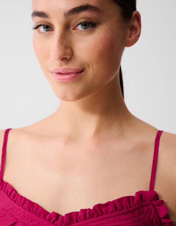 Ruffle Maxi Jurk Roze SHOEBY WOMEN