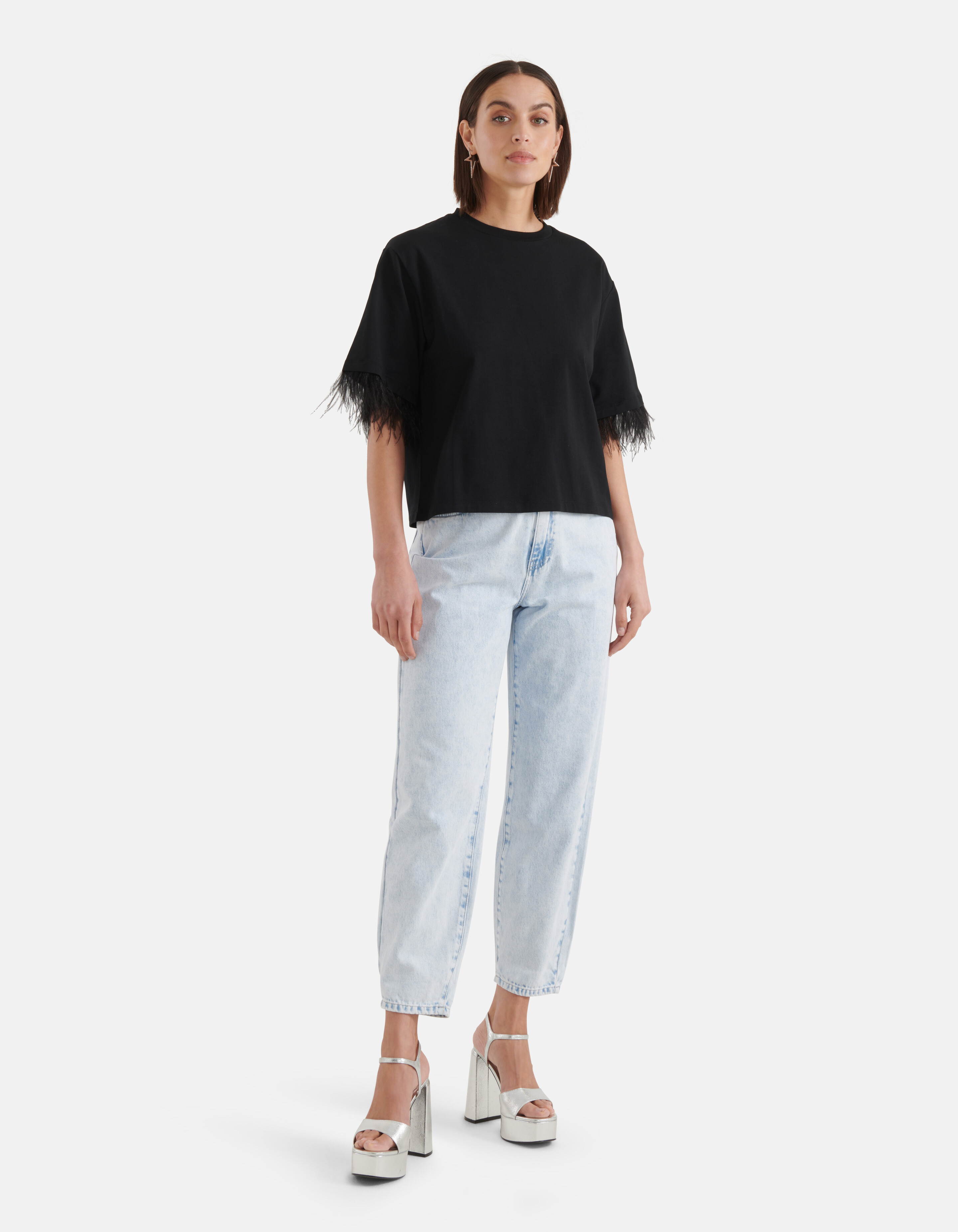 Feather T-shirt Zwart SHOEBY WOMEN