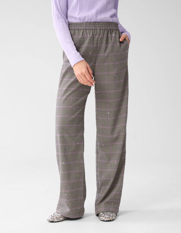 Ruiten Wide Leg Broek Grijs SHOEBY WOMEN